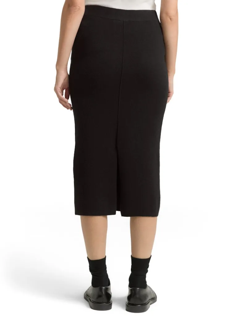 Midi-Rock mit Schlitz deep black