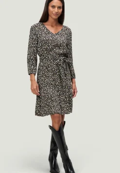 Minikleid mit Blumendruck blackcream