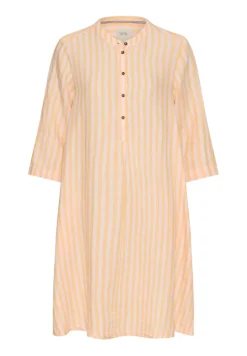 Mittellanges Kleid mit Rückenfalte apricot