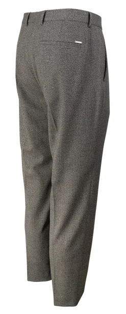 MOULINE TWILL GRID TAPERED PANTS grau