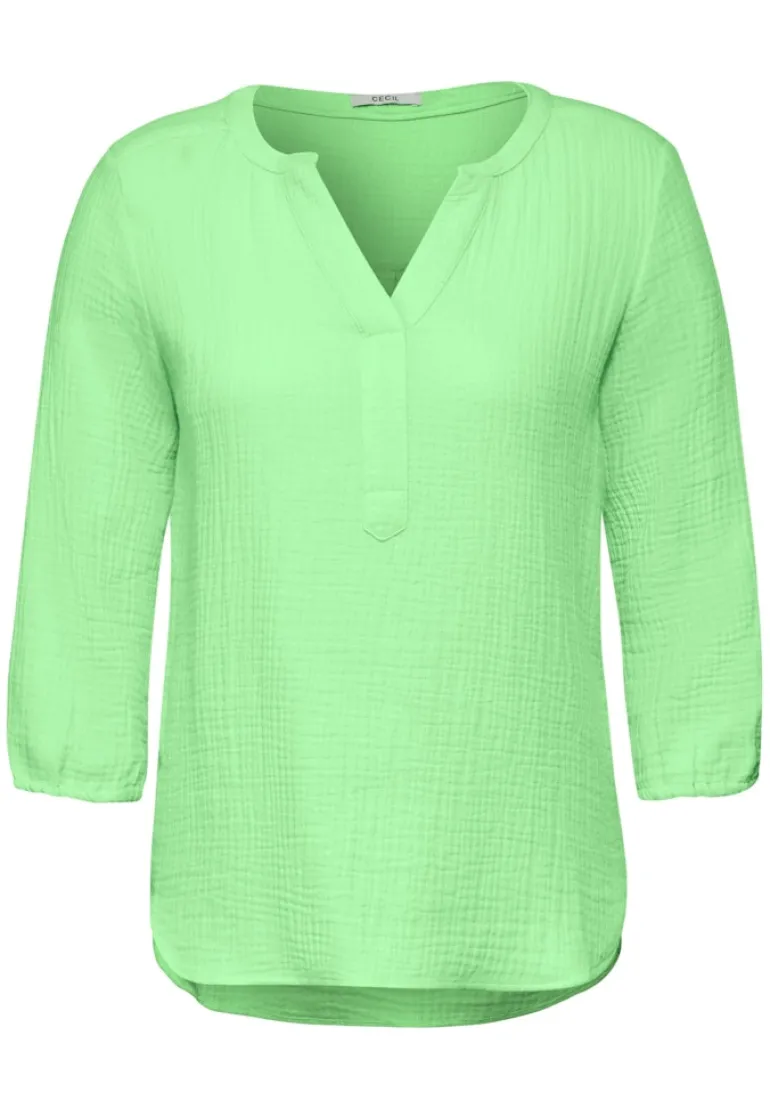 Musselin Bluse matcha lime