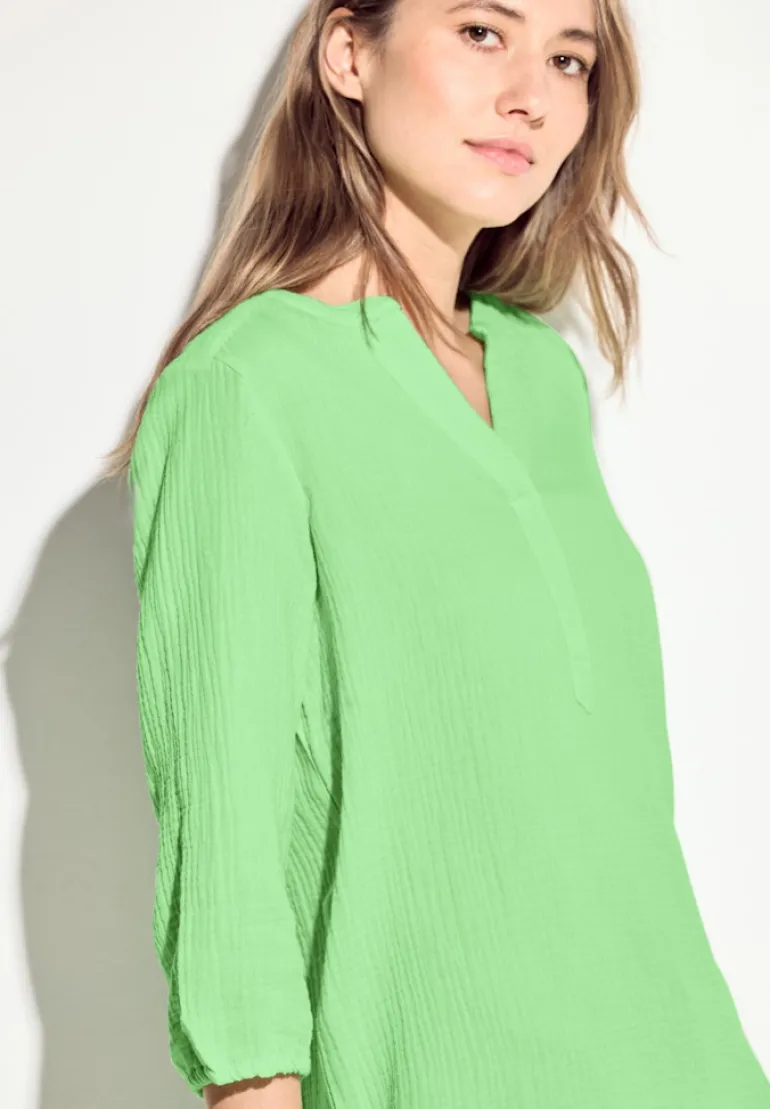 Musselin Bluse matcha lime