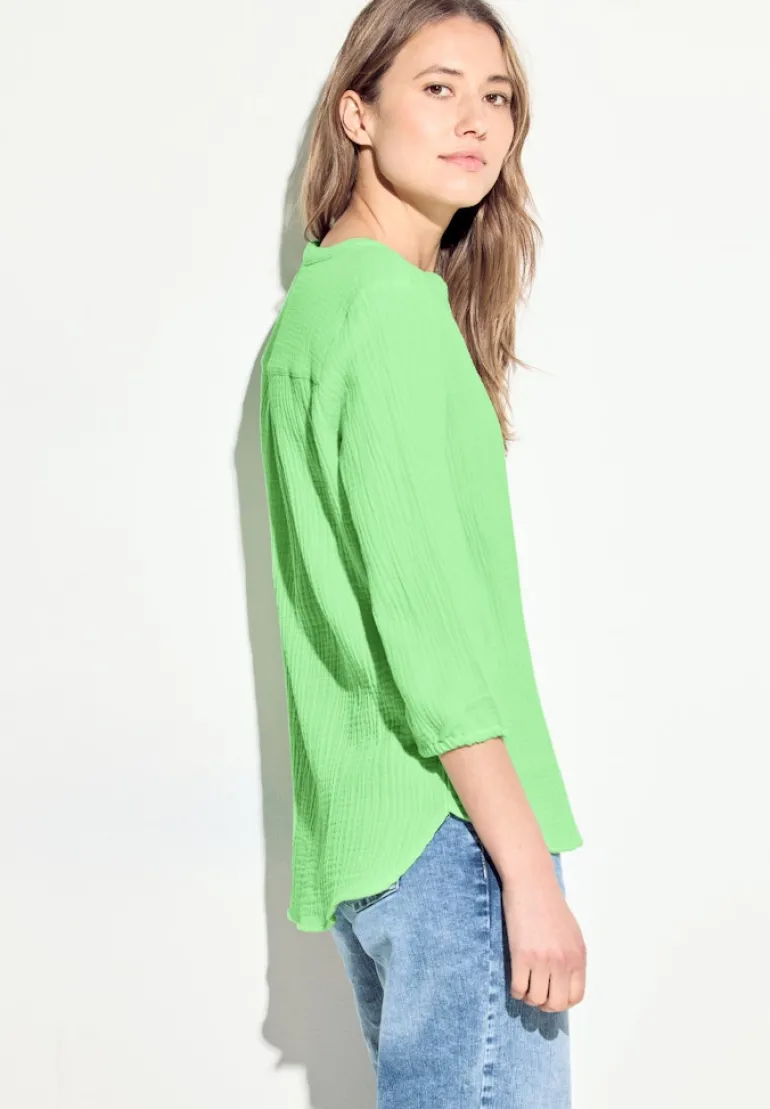 Musselin Bluse matcha lime