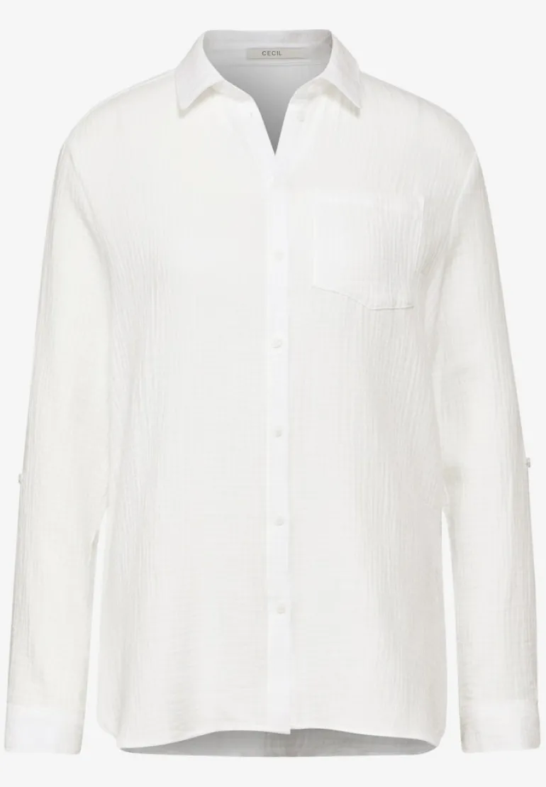 Musselin Hemdbluse vanilla white