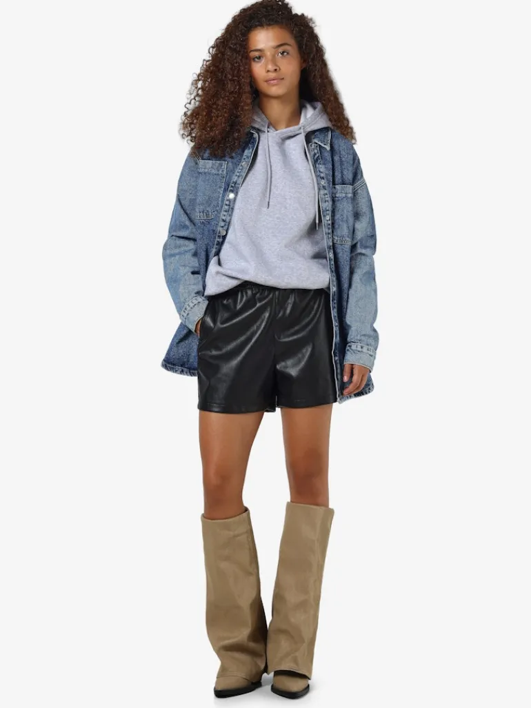 NMANDY PU HW SHORTS WVN NOOS black