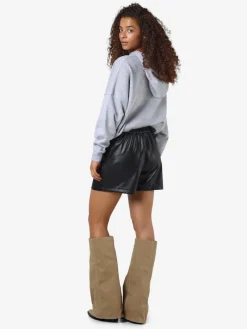 NMANDY PU HW SHORTS WVN NOOS black