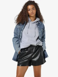 NMANDY PU HW SHORTS WVN NOOS black