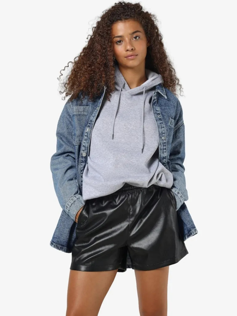 NMANDY PU HW SHORTS WVN NOOS black