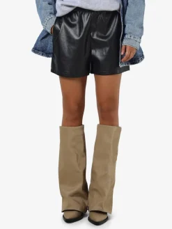 NMANDY PU HW SHORTS WVN NOOS black