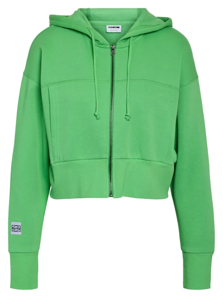 NMARYA L/S ZIP HOODIE JRS irish green