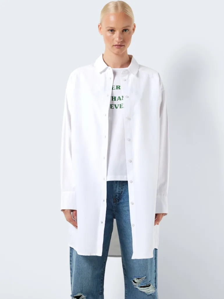 NMASTA L/S SHIRT DRESS FWD bright white