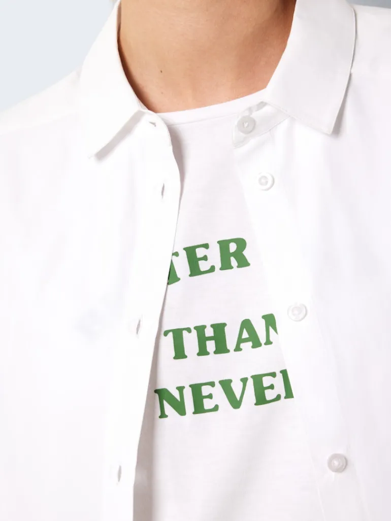 NMASTA L/S SHIRT DRESS FWD bright white