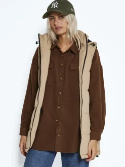 NMAURORA HOOD VEST NOOS hellbraun2