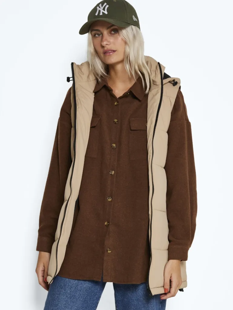 NMAURORA HOOD VEST NOOS hellbraun2
