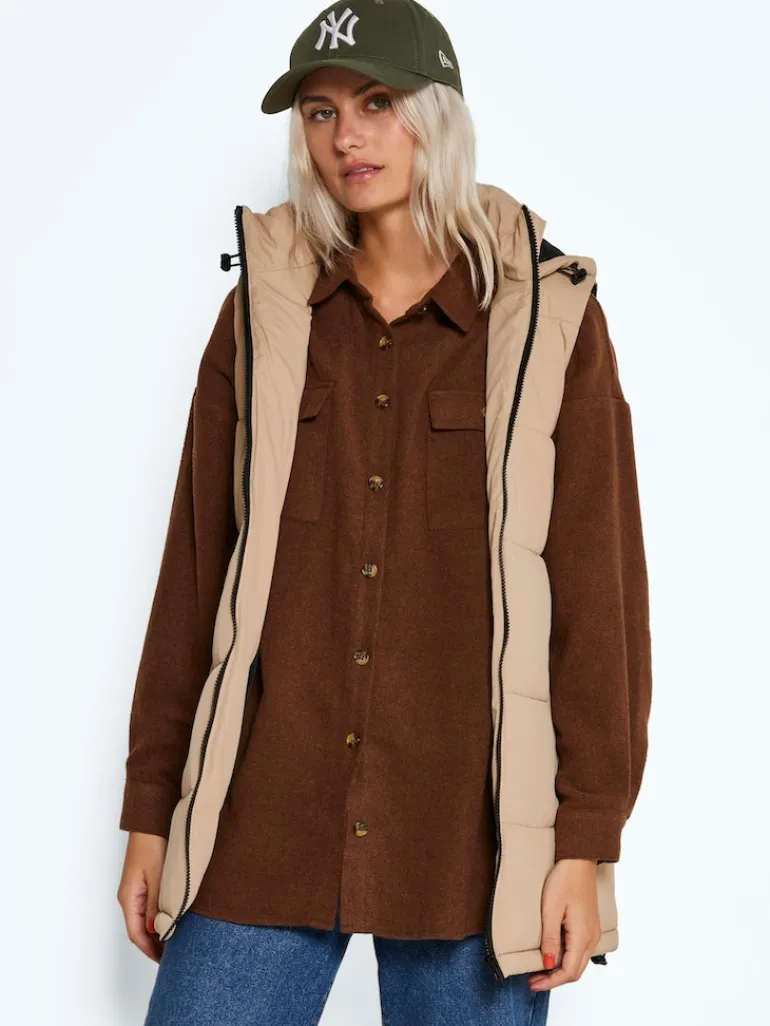 NMAURORA HOOD VEST NOOS hellbraun2
