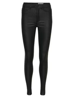 NMCALLIE HW SKINNY COATED PANTS NOOS black