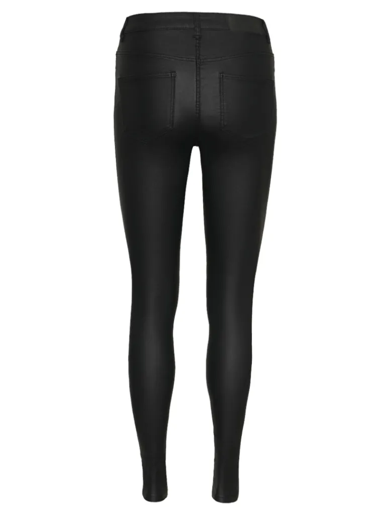 NMCALLIE HW SKINNY COATED PANTS NOOS black