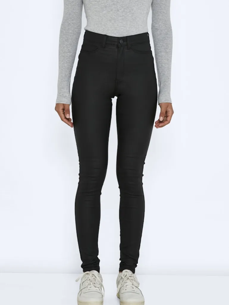 NMCALLIE HW SKINNY COATED PANTS NOOS black