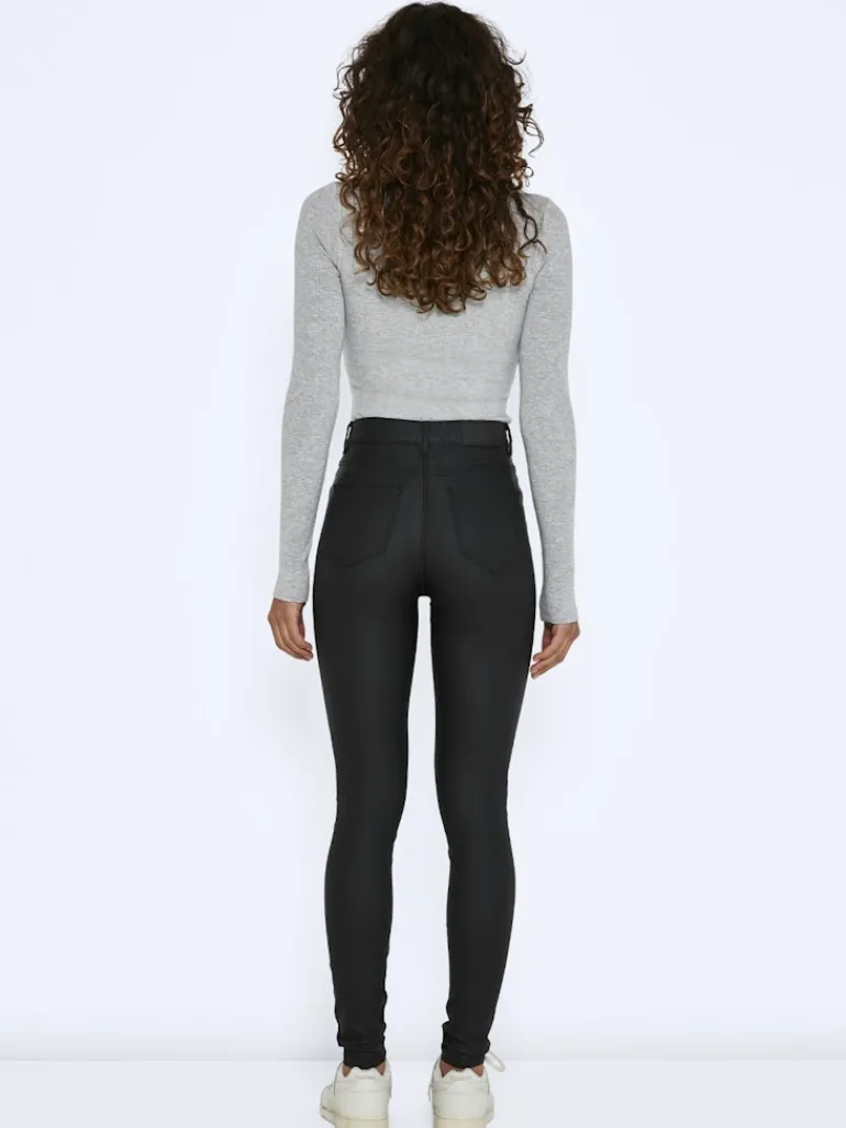 NMCALLIE HW SKINNY COATED PANTS NOOS black