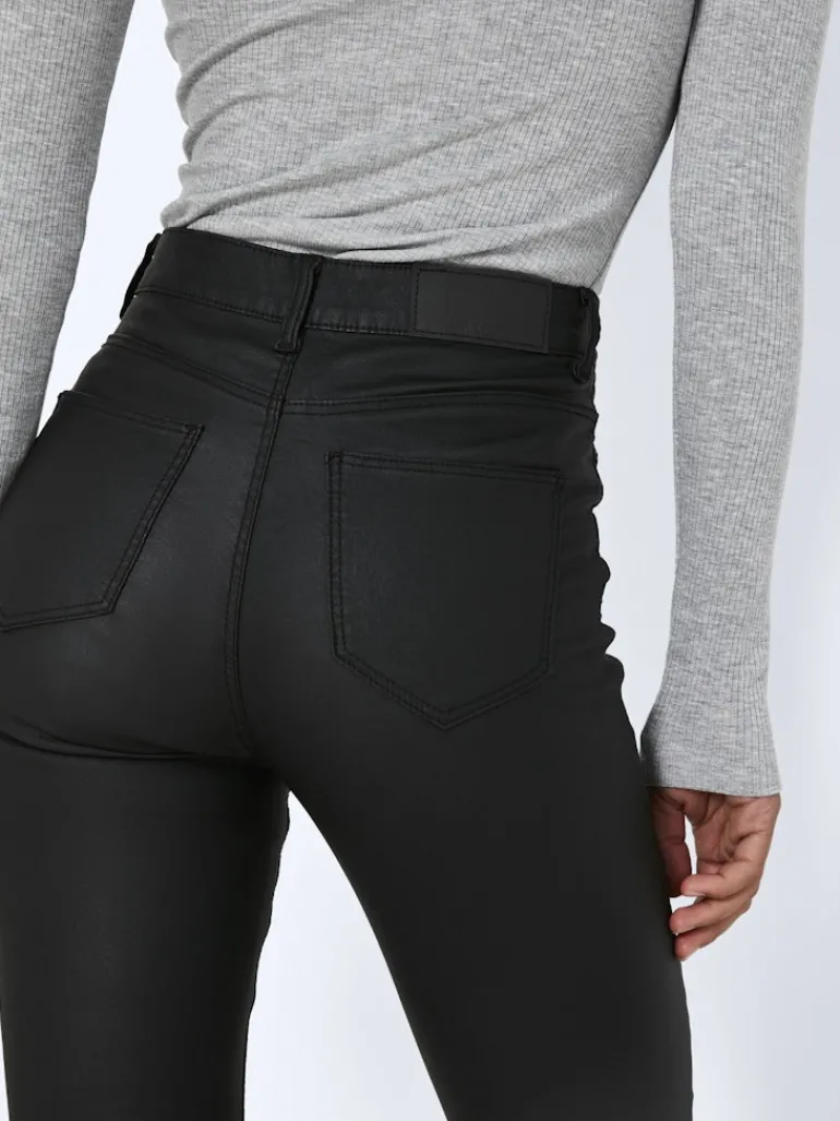 NMCALLIE HW SKINNY COATED PANTS NOOS black