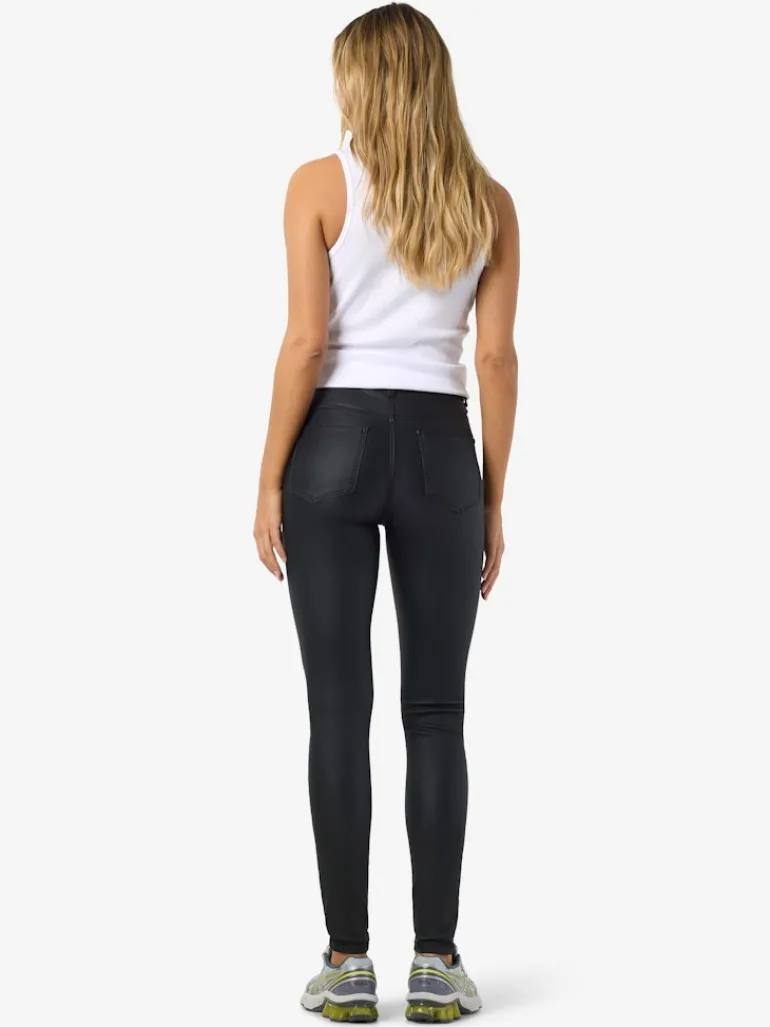 NMCALLIE HW SKINNY COATED PANTS NOOS black