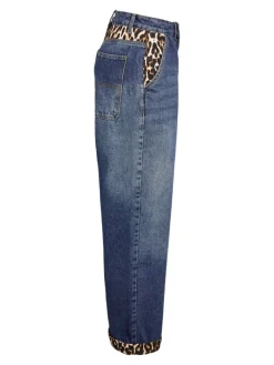 NMCORE NW LEOPATCH WIDE LEG JEAN FO050DB dark blue denim