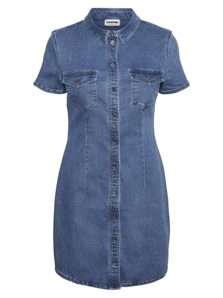NMJOY S/S DRESS MB S* medium blue denim