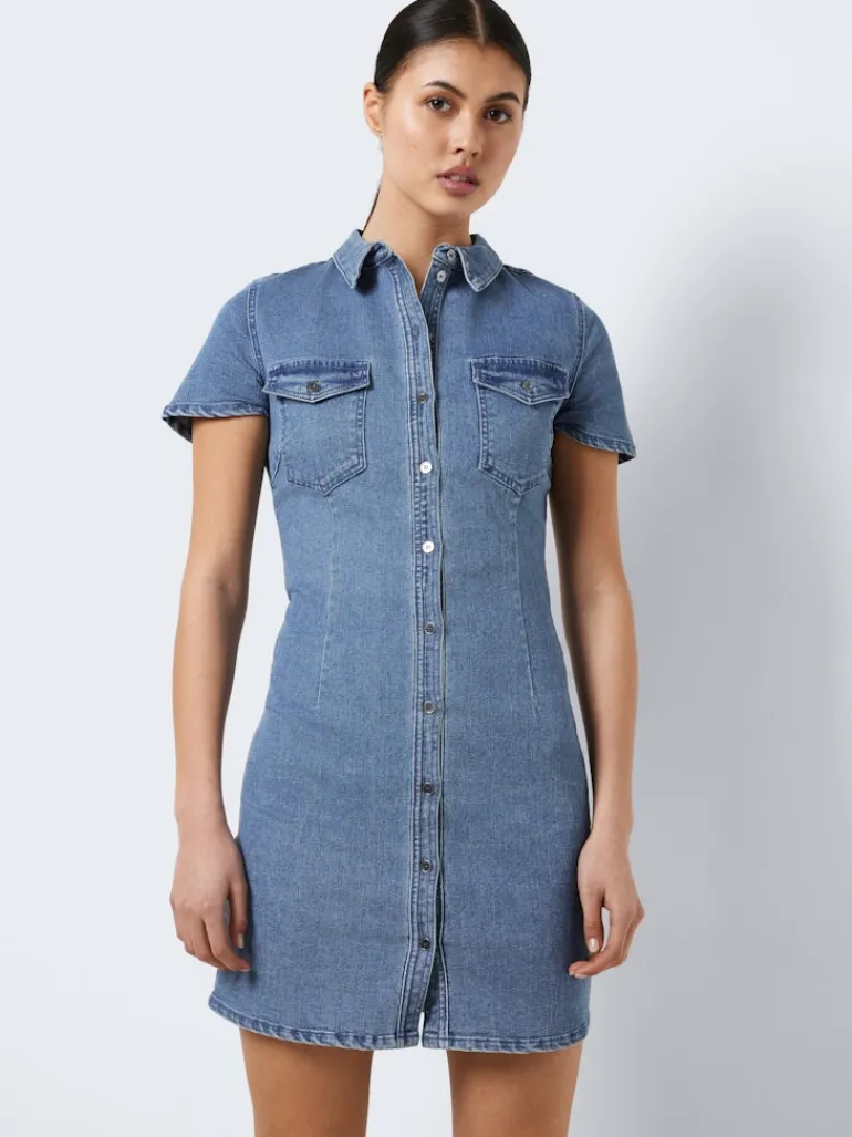 NMJOY S/S DRESS MB S* medium blue denim