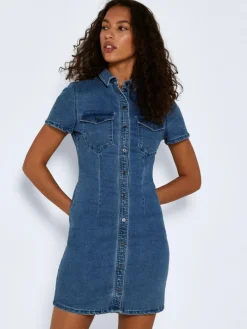 NMJOY S/S DRESS MB S* medium blue denim