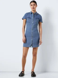 NMJOY S/S DRESS MB S* medium blue denim