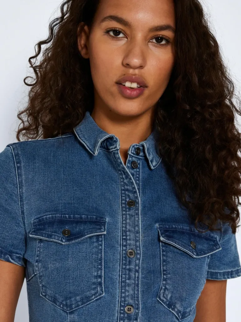 NMJOY S/S DRESS MB S* medium blue denim