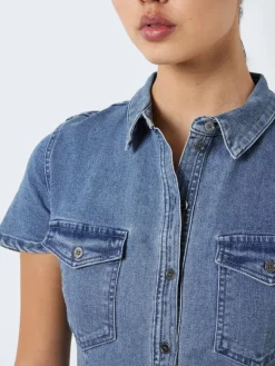 NMJOY S/S DRESS MB S* medium blue denim