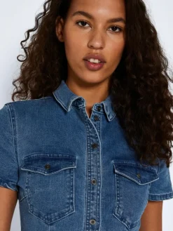 NMJOY S/S DRESS MB S* medium blue denim