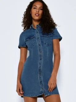 NMJOY S/S DRESS MB S* medium blue denim