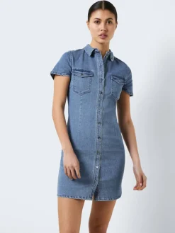 NMJOY S/S DRESS MB S* medium blue denim