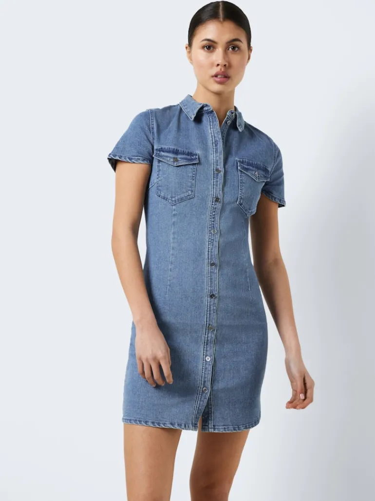 NMJOY S/S DRESS MB S* medium blue denim