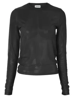 NMJUDITH L/S MESH TOP BG NOOS black
