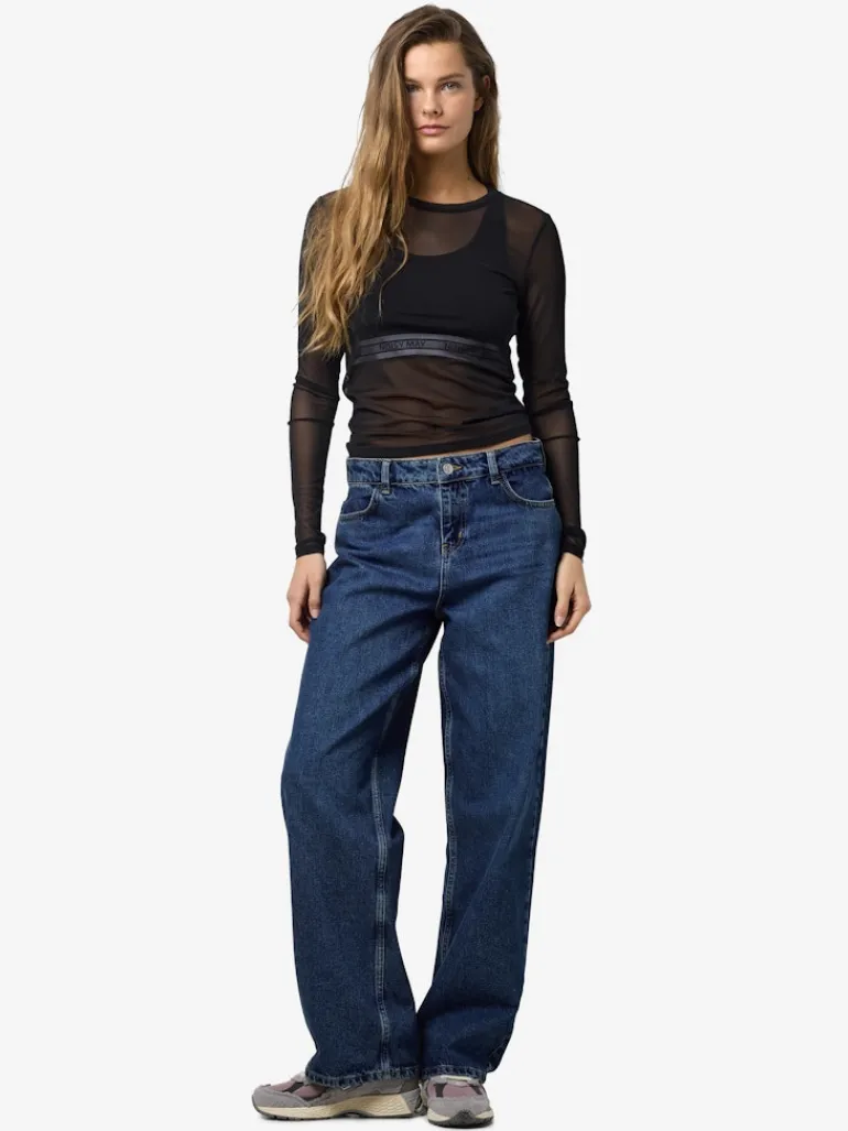 NMJUDITH L/S MESH TOP BG NOOS black