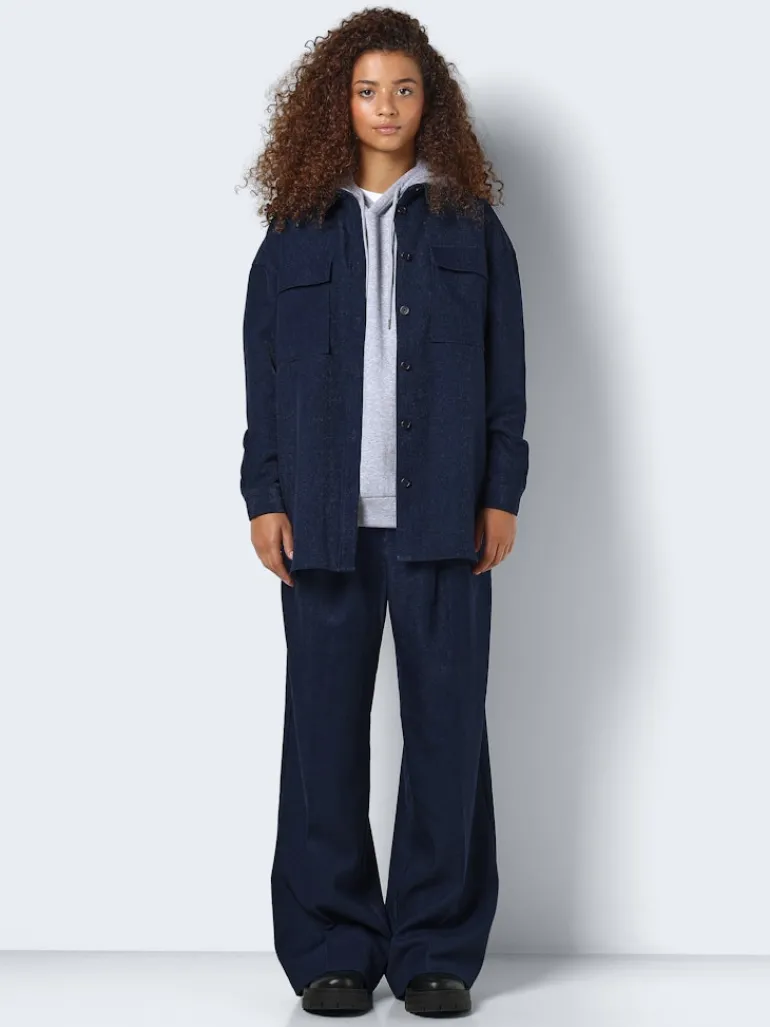 NMLAYTON FLANNY L/S SHACKET WVN navy blazer