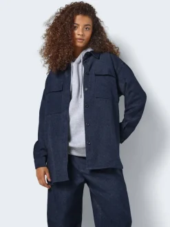 NMLAYTON FLANNY L/S SHACKET WVN navy blazer