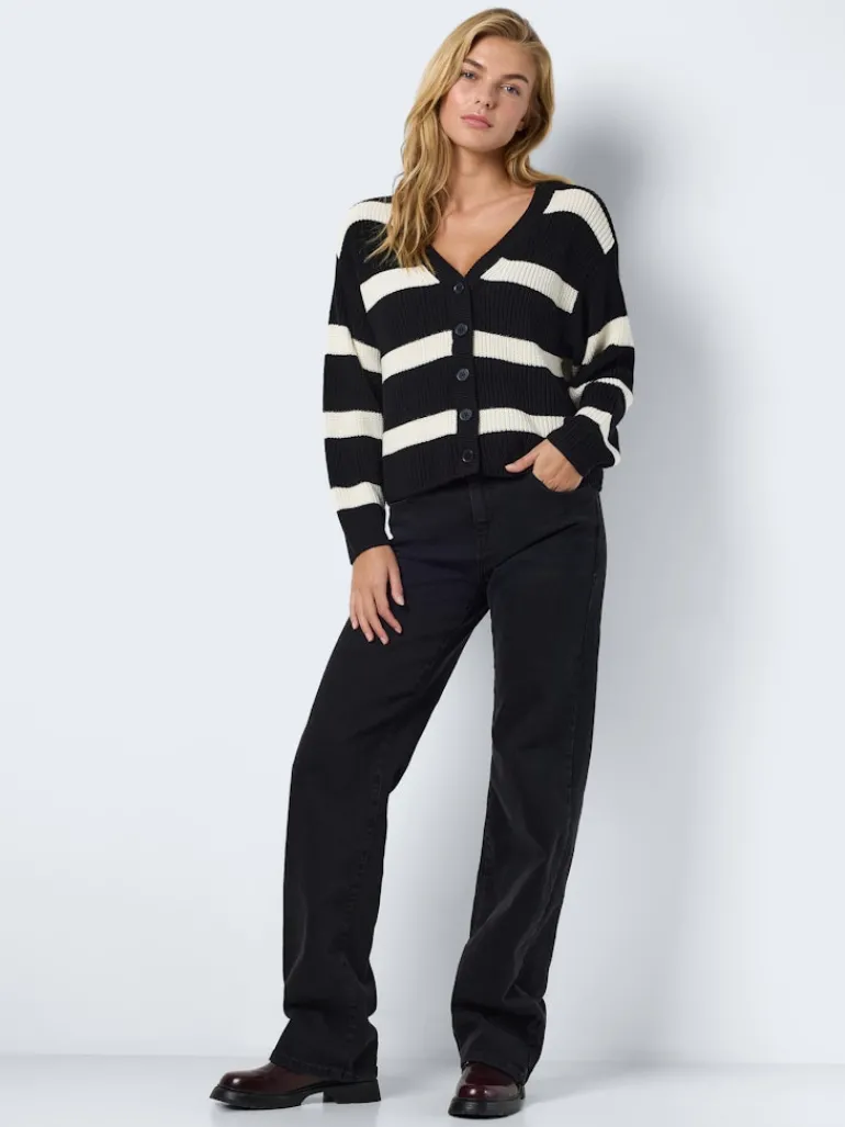 NMMAYSA L/S V-NECK KNIT CARDIGAN NOOS black