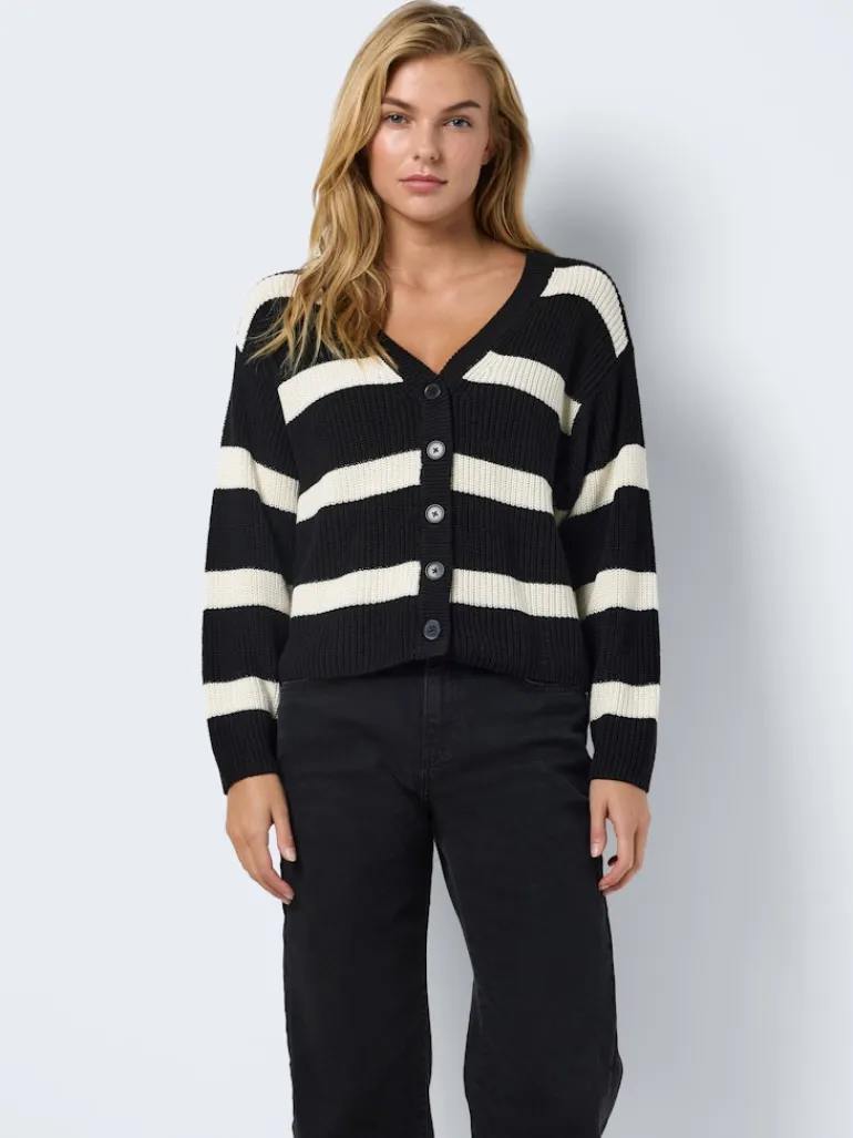 NMMAYSA L/S V-NECK KNIT CARDIGAN NOOS black