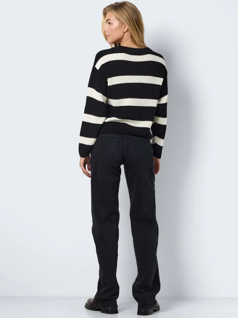 NMMAYSA L/S V-NECK KNIT CARDIGAN NOOS black