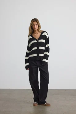 NMMAYSA L/S V-NECK KNIT CARDIGAN NOOS black