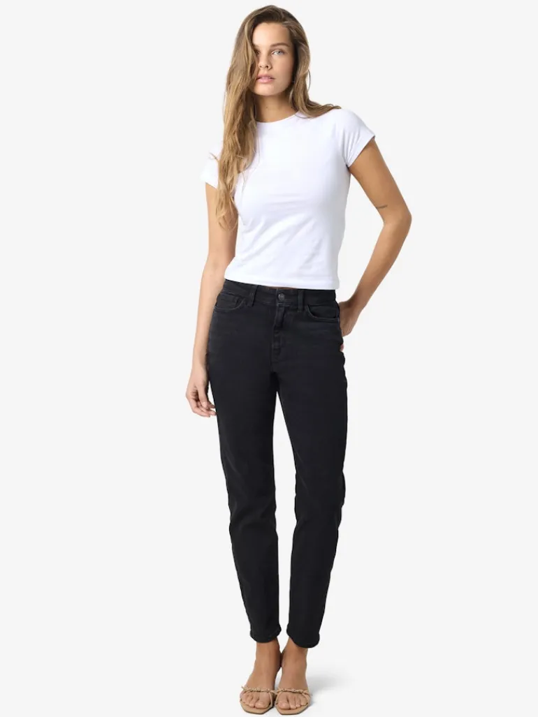 NMMONI HW ST ANK BLACK JEANS FWD FNOOS black denim
