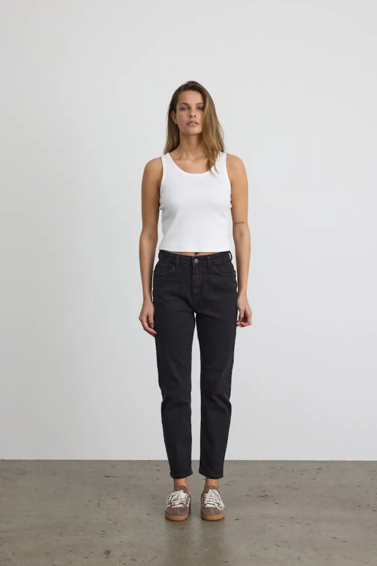NMMONI HW ST ANK BLACK JEANS FWD FNOOS black denim