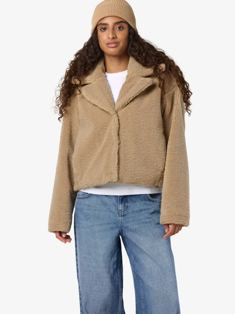 NMNATI CROP TEDDY JACKET FWD NOOS birch
