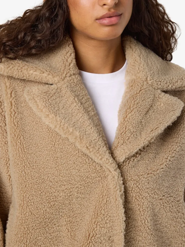 NMNATI CROP TEDDY JACKET FWD NOOS birch