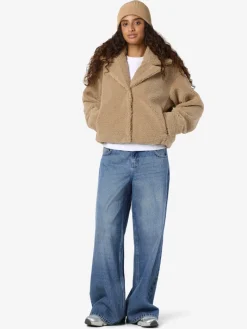 NMNATI CROP TEDDY JACKET FWD NOOS birch