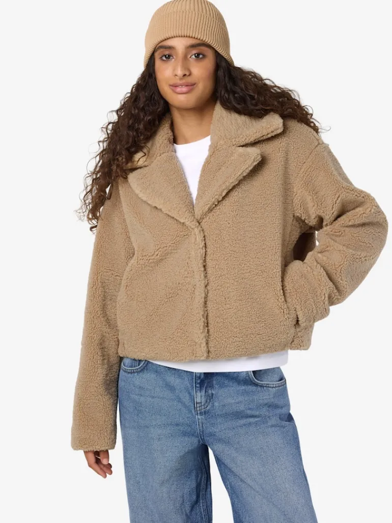 NMNATI CROP TEDDY JACKET FWD NOOS birch